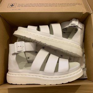 NIB DR. MARTENS CLARISSA LEATHER SANDALS WHITE 8